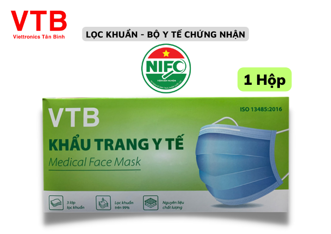 Khẩu Trang YTế VTB H3L - Cao cấp, xuất khẩu - Bộ Y tế chứng nhận